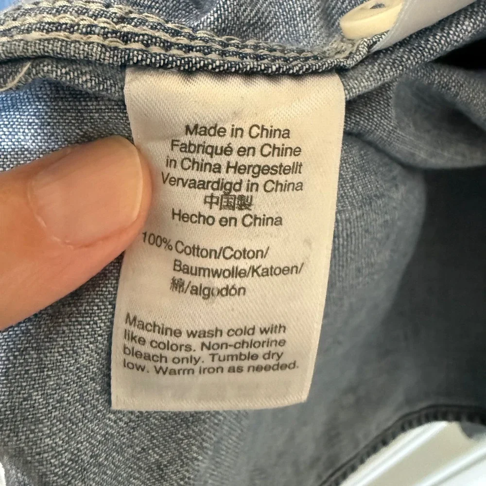 J. Crew Factory Light Blue Denim Button-Down Shirt - Picture 4 of 8